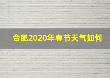 合肥2020年春节天气如何