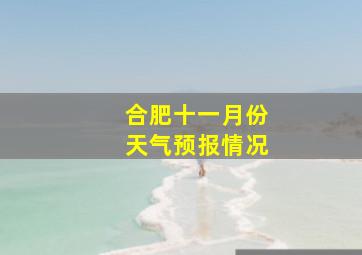 合肥十一月份天气预报情况