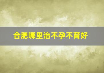 合肥哪里治不孕不育好