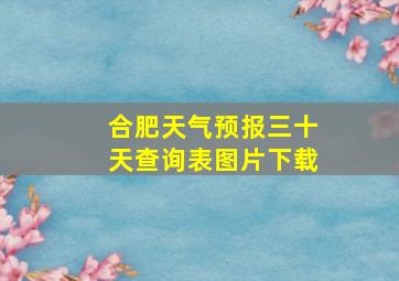 合肥天气预报三十天查询表图片下载