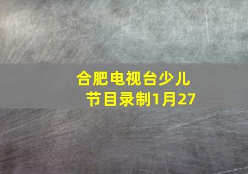 合肥电视台少儿节目录制1月27