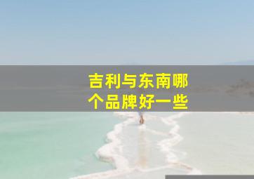 吉利与东南哪个品牌好一些