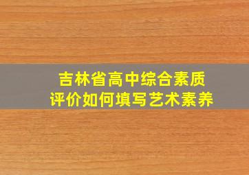 吉林省高中综合素质评价如何填写艺术素养