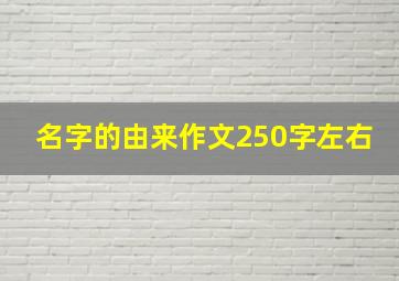 名字的由来作文250字左右