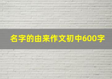 名字的由来作文初中600字