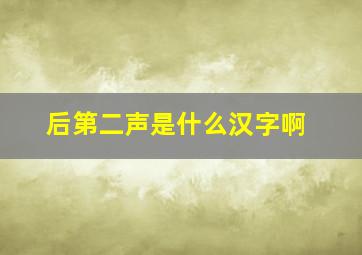 后第二声是什么汉字啊