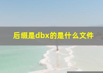 后缀是dbx的是什么文件