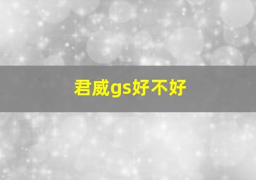 君威gs好不好