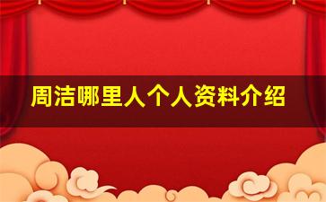 周洁哪里人个人资料介绍