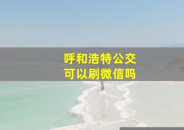 呼和浩特公交可以刷微信吗