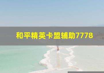 和平精英卡盟辅助7778