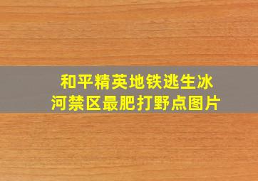 和平精英地铁逃生冰河禁区最肥打野点图片