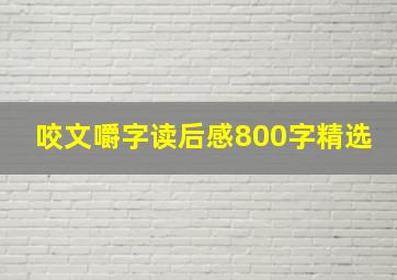 咬文嚼字读后感800字精选