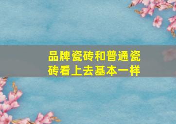 品牌瓷砖和普通瓷砖看上去基本一样