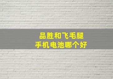 品胜和飞毛腿手机电池哪个好