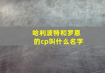 哈利波特和罗恩的cp叫什么名字