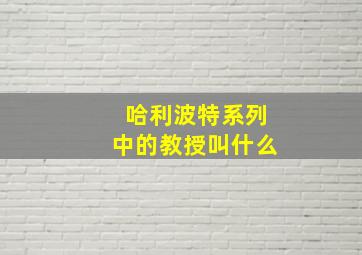 哈利波特系列中的教授叫什么