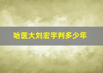 哈医大刘宏宇判多少年