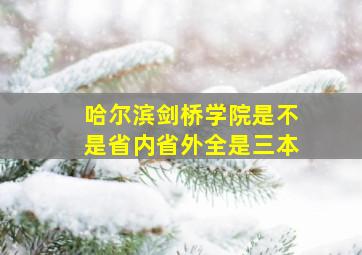 哈尔滨剑桥学院是不是省内省外全是三本