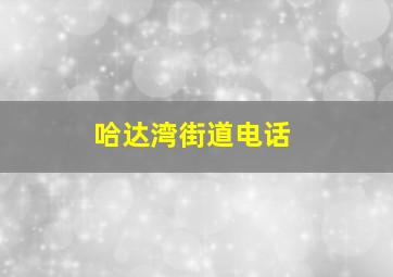 哈达湾街道电话