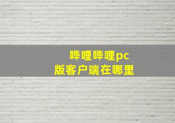 哔哩哔哩pc版客户端在哪里