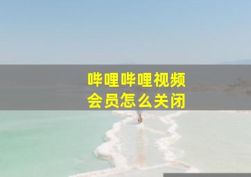 哔哩哔哩视频会员怎么关闭