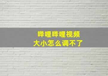 哔哩哔哩视频大小怎么调不了