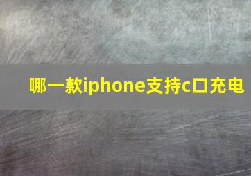 哪一款iphone支持c口充电