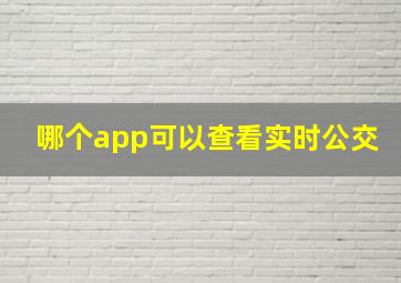 哪个app可以查看实时公交