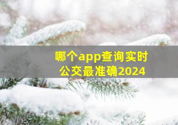 哪个app查询实时公交最准确2024