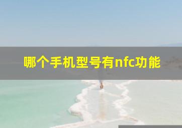 哪个手机型号有nfc功能