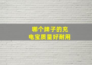 哪个牌子的充电宝质量好耐用