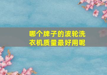 哪个牌子的波轮洗衣机质量最好用呢