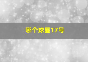 哪个球星17号