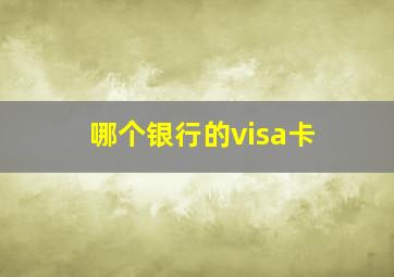 哪个银行的visa卡