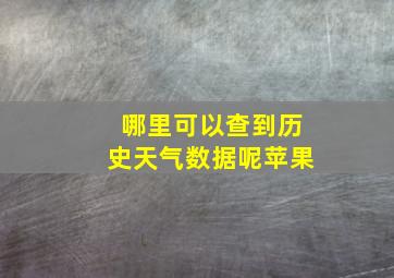 哪里可以查到历史天气数据呢苹果