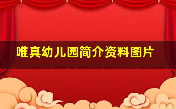 唯真幼儿园简介资料图片