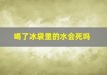 喝了冰袋里的水会死吗