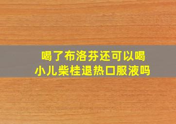 喝了布洛芬还可以喝小儿柴桂退热口服液吗