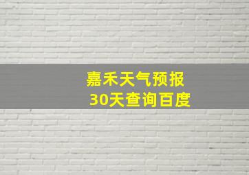 嘉禾天气预报30天查询百度