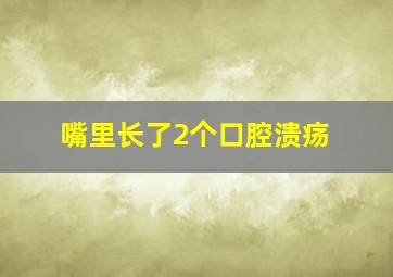 嘴里长了2个口腔溃疡