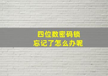 四位数密码锁忘记了怎么办呢