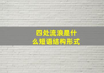 四处流浪是什么短语结构形式