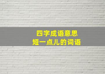 四字成语意思短一点儿的词语