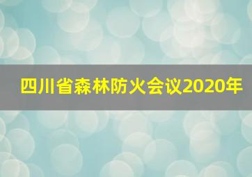 四川省森林防火会议2020年