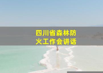 四川省森林防火工作会讲话