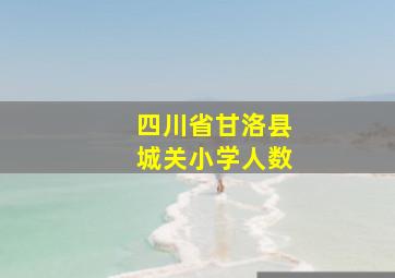 四川省甘洛县城关小学人数