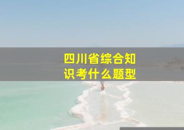 四川省综合知识考什么题型