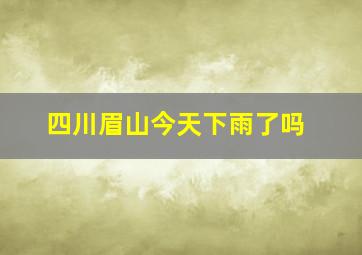 四川眉山今天下雨了吗