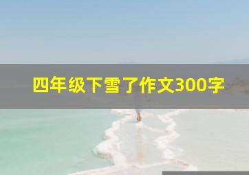 四年级下雪了作文300字